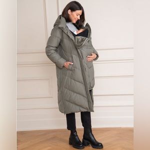Seraphine Long Maternity & Babywearing Puffer Coat Jacket